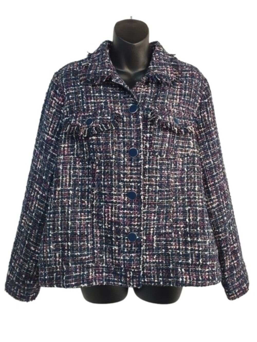 Draper's& Damon's Multi Colors Tweed Blazer Jacket Size PL NWOT